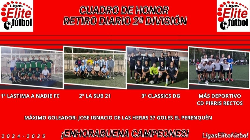 CUADRO DE HONOR RETIRO DIARIO 2ª DIVISIÓN
